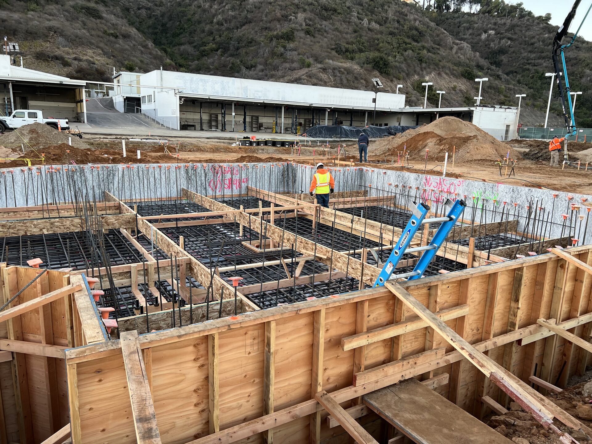 Concrete slab work at the Carvana San Diego site