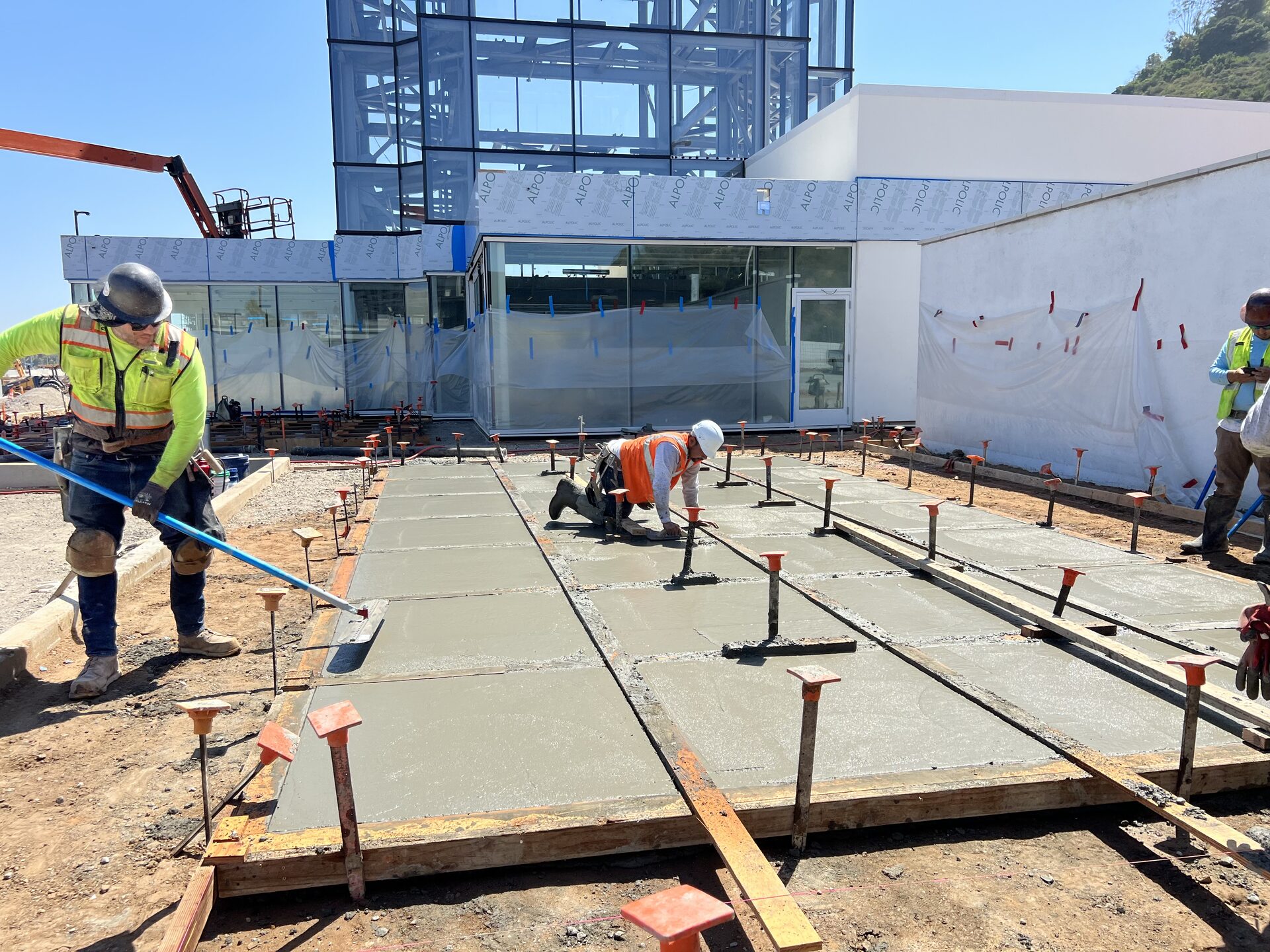 Finishing detail at the Carvana San Diego site